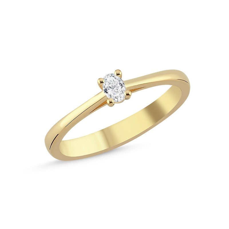 The One Oval Diamantring in 14 kt. Gold mit 0,13Karat