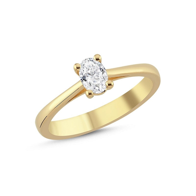 The One Oval Diamantring in 14 kt. Gold mit 0,13Karat