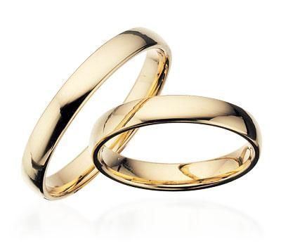 Vielsesringe i guld med glat overflade og brillant fra Scrouples – klassisk design i 8kt. eller 14kt.