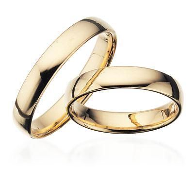 Vielsesringe - Guldringe 8-14kt. glat i 4mm (med eller uden brillant)