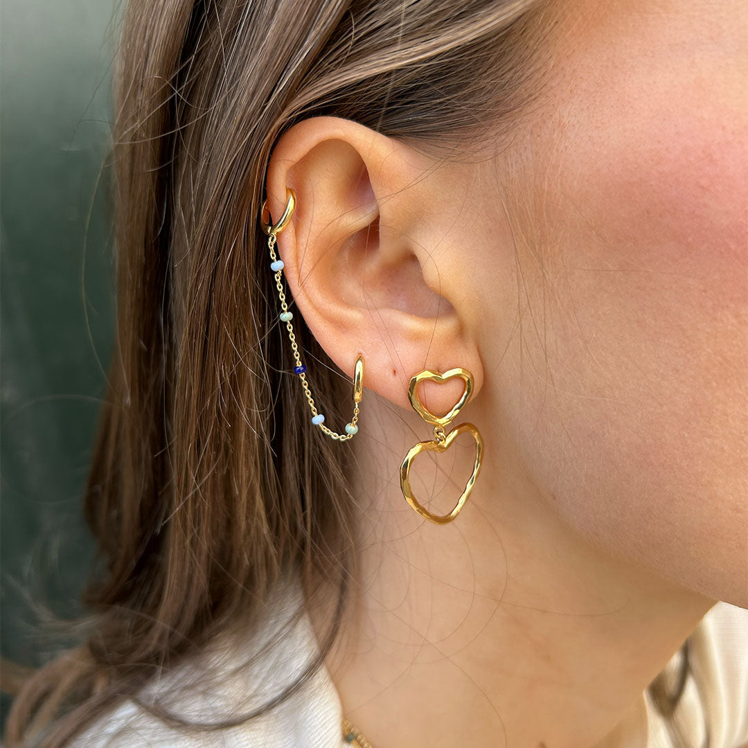 Enamel Organic Lovelink øreringe i forgyldt messing, model