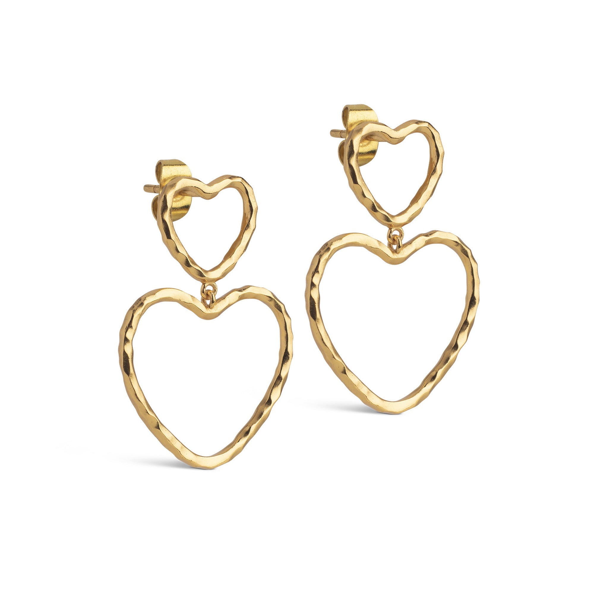 Enamel Organic Lovelink øreringe i forgyldt messing