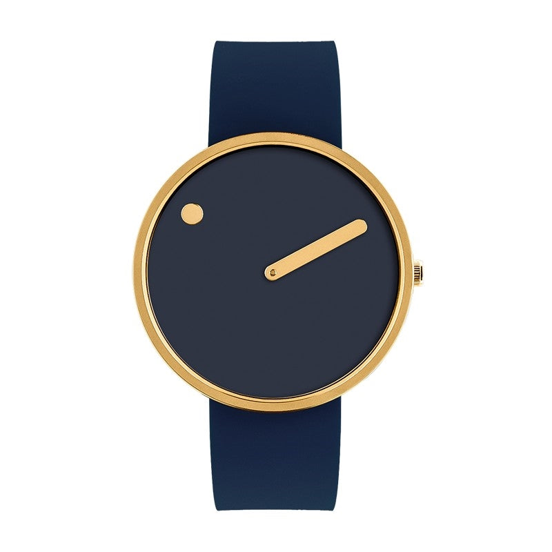 Picto - Mitternachtsblaues Zifferblatt und TPU-Armband auf Biobasis- 34mm