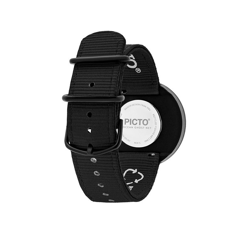 Picto - Signal Orange urskive og Manta Ray Black rem4