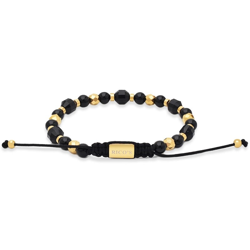 Rico's armbånd med perler i sort agat RC517G 2