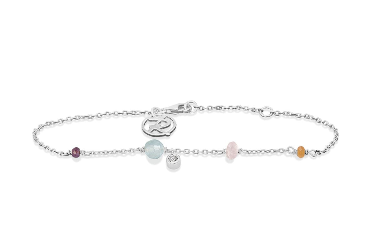 Rabinovich Minetta Armband aus Silber mit Chalzedon, Rosenquarz, Karneol und Granat – elegant und zeitlos