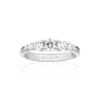 Sif Jakobs Jewellery Belluno Ring aus rhodiniertem Sterlingsilber mit facettierten weißen Zirkonia