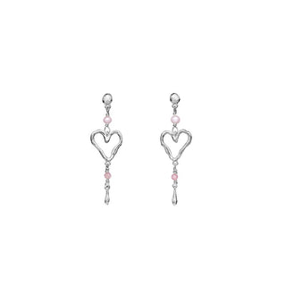 Maanesten Sabi-Ohrringe aus Sterlingsilber mit eleganten Perlen und funkelndem pinkem Turmalin – stilvoller Schmuck im Schmuckzentrum, Modell 9992C