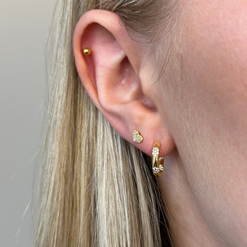MerlePerle Shimmer hoops i forgyldt sølv m zirkonia