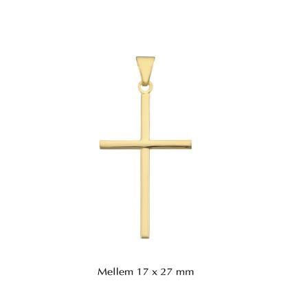Stolpe Kreuz Anhänger in 8-14 Karat Gold. 17 x 27 mm. Medium