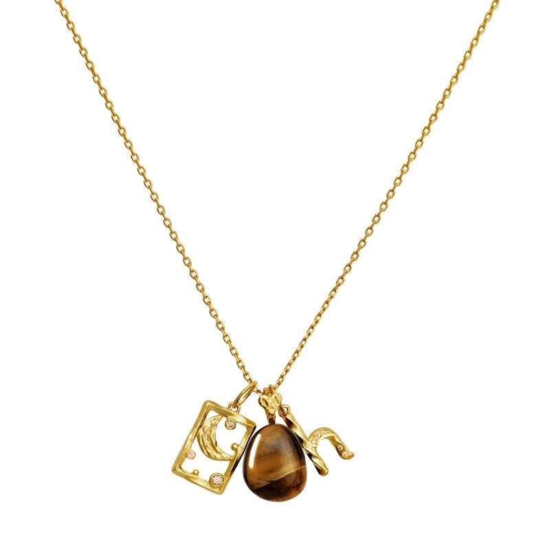 Tiger Eye Earth Vedhæng – Forgyldt Sølv & Tigerøje fra Maanesten 2