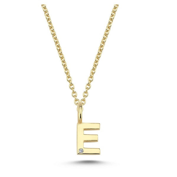 Buchstabenanhänger in 14 kt Gold mit 0,005 ct - 6,5 mm