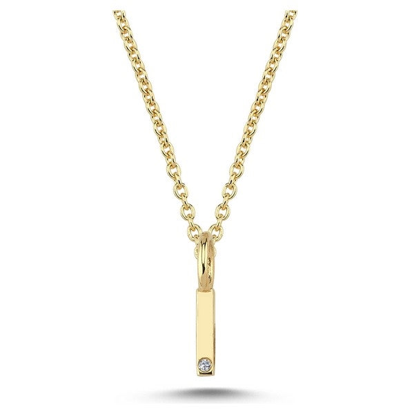 Buchstabenanhänger in 14 kt Gold mit 0,005 ct - 6,5 mm