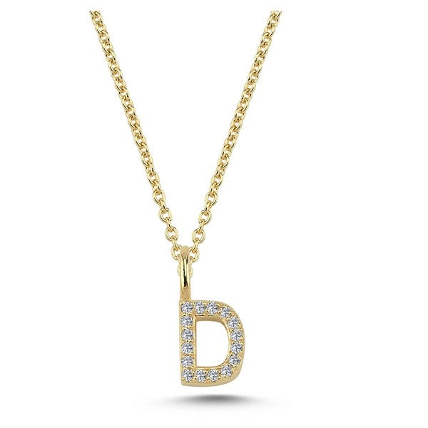 Buchstabenanhänger in 14 kt Gold mit insgesamt 0,035 - 0,115ct - 6,5 mm