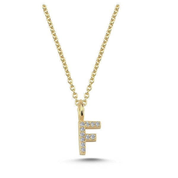 Buchstabenanhänger in 14 kt Gold mit insgesamt 0,035 - 0,115ct - 6,5 mm