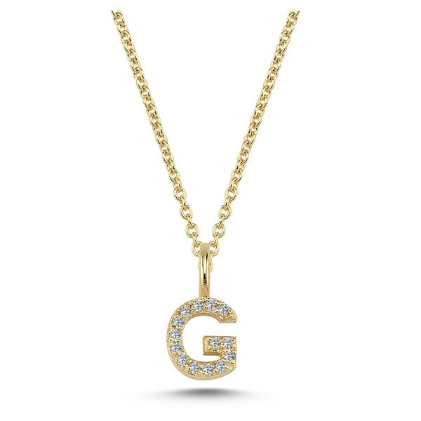 Buchstabenanhänger in 14 kt Gold mit insgesamt 0,035 - 0,115ct - 6,5 mm