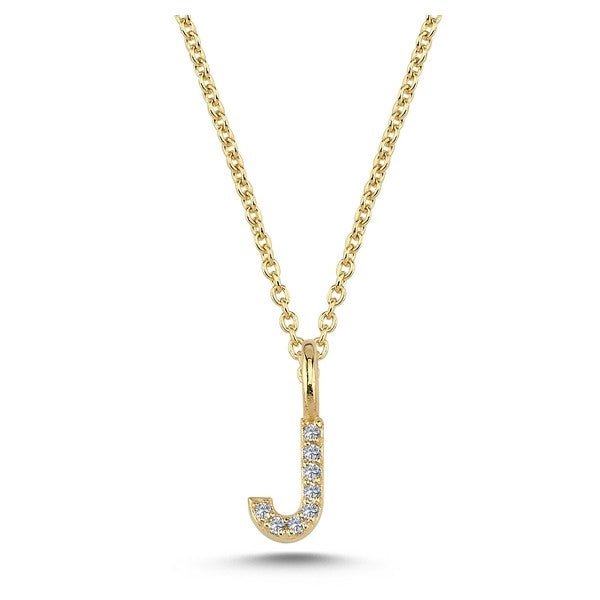 Buchstabenanhänger in 14 kt Gold mit insgesamt 0,035 - 0,115ct - 6,5 mm