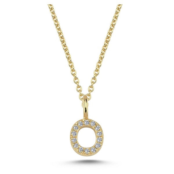 Buchstabenanhänger in 14 kt Gold mit insgesamt 0,035 - 0,115ct - 6,5 mm
