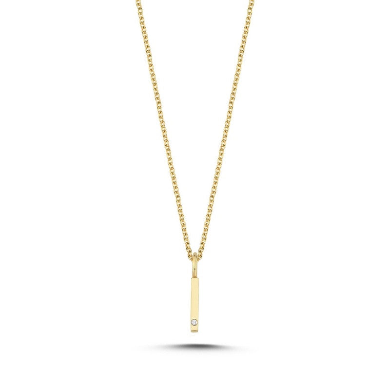 Buchstabenanhänger in 14 kt Gold mit 0,005 ct. 9,5 mm