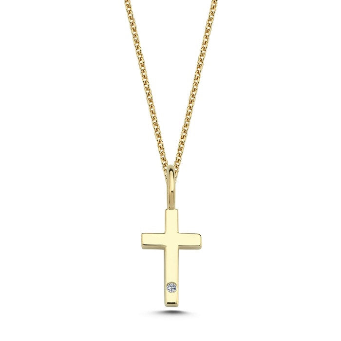 Buchstabenanhänger in 14 kt Gold mit 0,005 ct. 9,5 mm