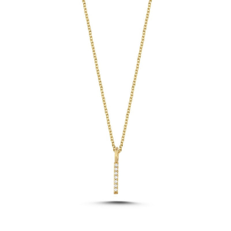 Buchstabenanhänger in 14 kt Gold mit insgesamt 0,035 - 0,115ct - 9,5 mm