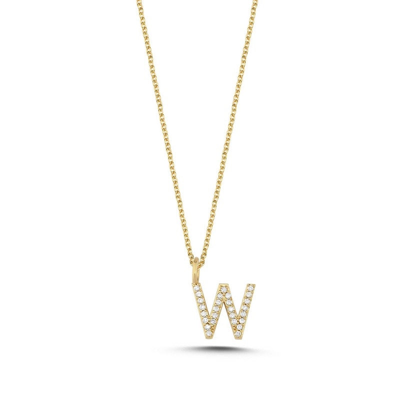 Buchstabenanhänger in 14 kt Gold mit insgesamt 0,035 - 0,115ct - 9,5 mm
