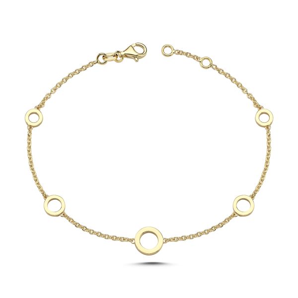 Nuran Ayla armbånd i 14 karat guld med enkelt cirkeldesign
