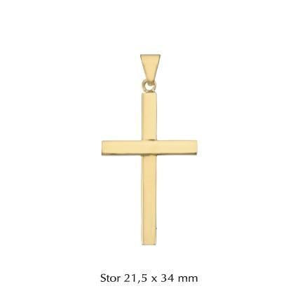 Breites Pfostenkreuz Goldanhänger in 8-14 kt - Groß