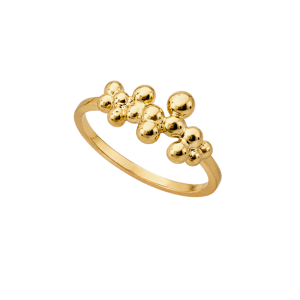Eleganter Christina Bubbles Ring aus vergoldetem Silber