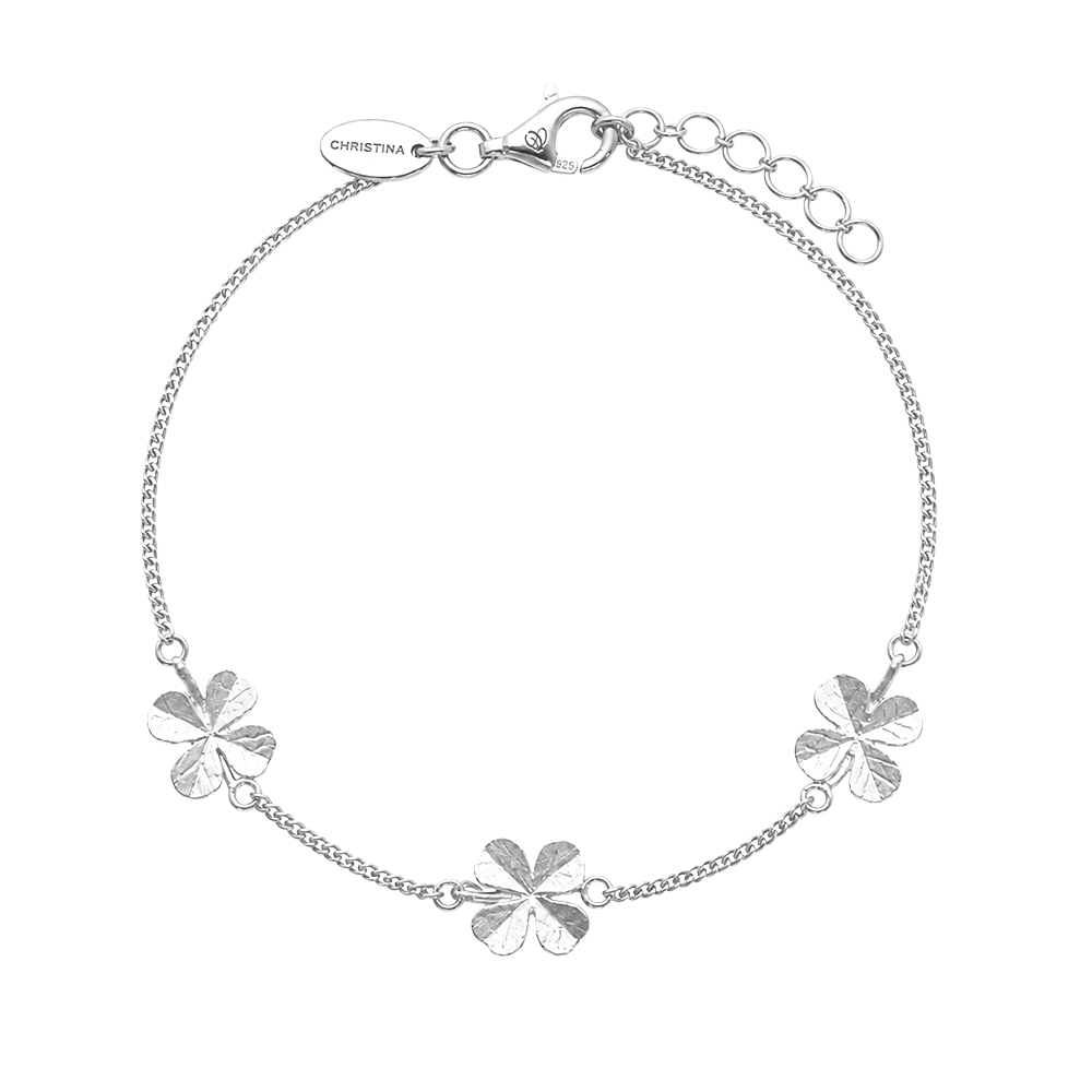 Elegantes Christina Kleeblatt-Armband aus Silber