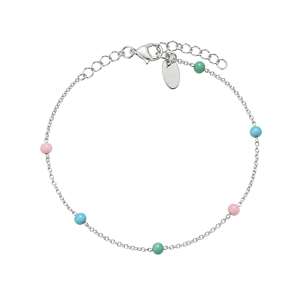 Stilvolles Christina-Silberarmband mit eleganten Emaille-Kugeln