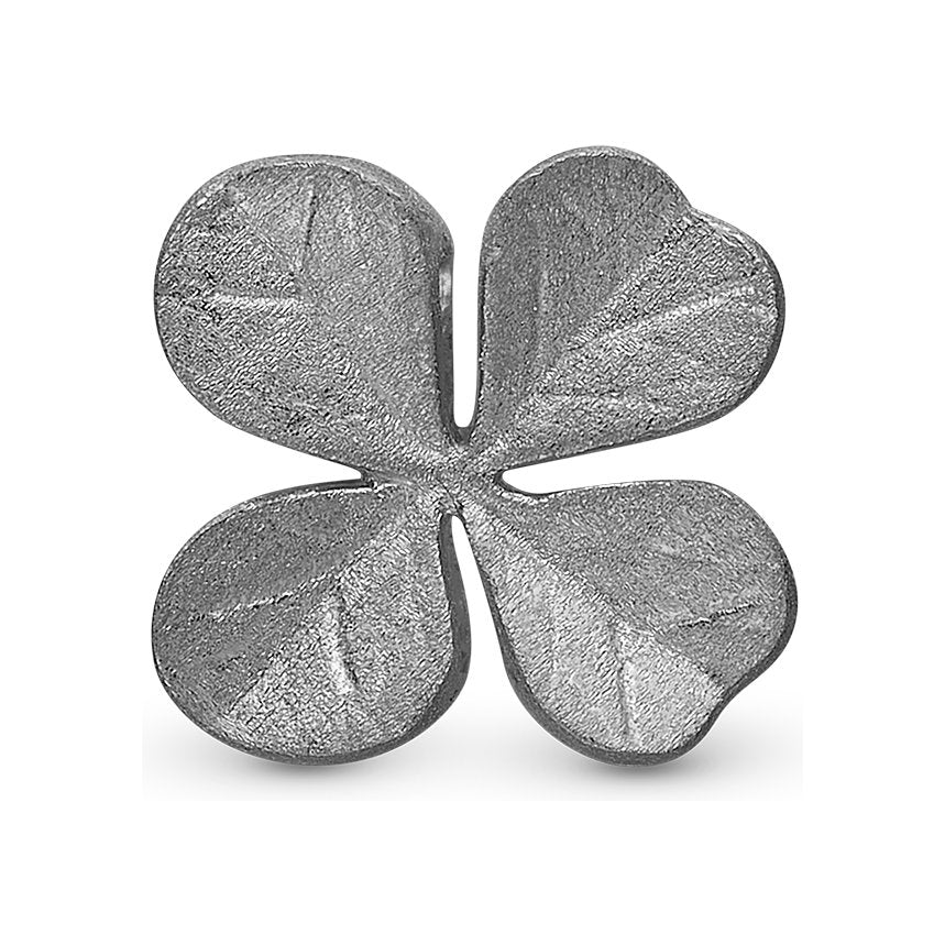 Christina Four Leaf Clover Charm aus schwarzem Silber für Lederarmband