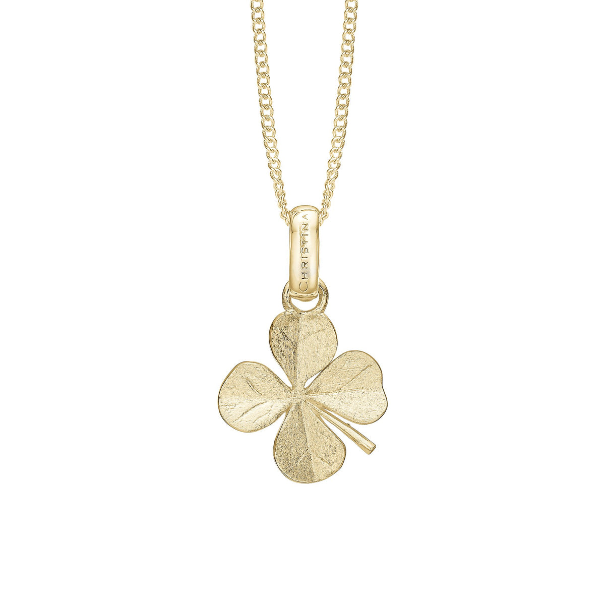 Christina Four Leaf Clover Anhänger aus vergoldetem Silber