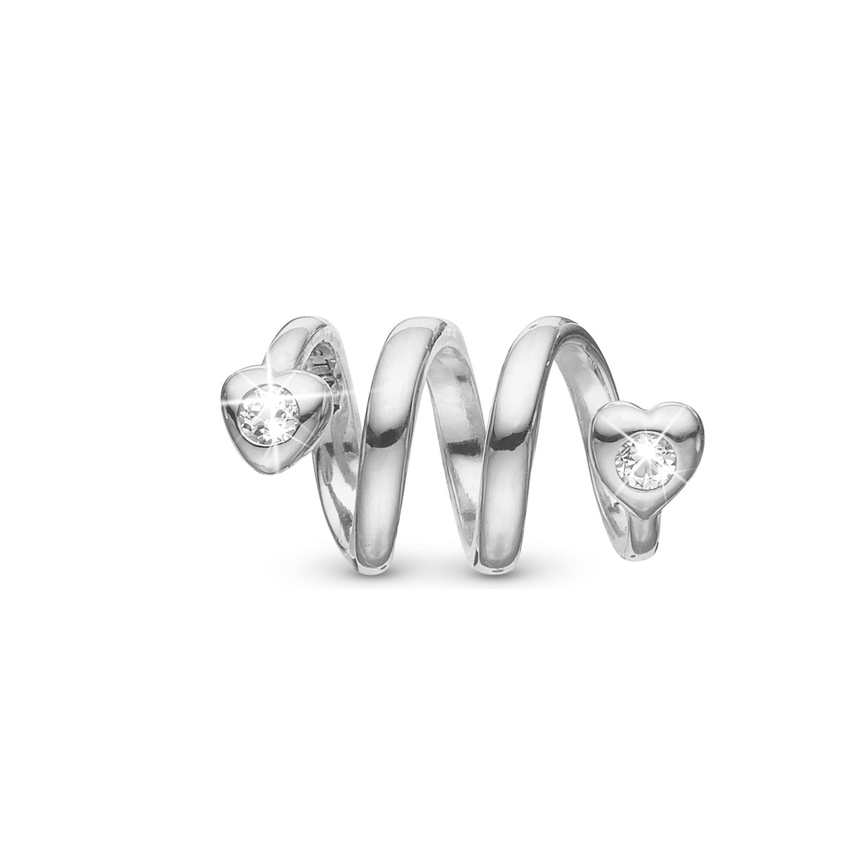 Christina Heart Twist Charm aus Silber mit Zirkonia für Lederarmband