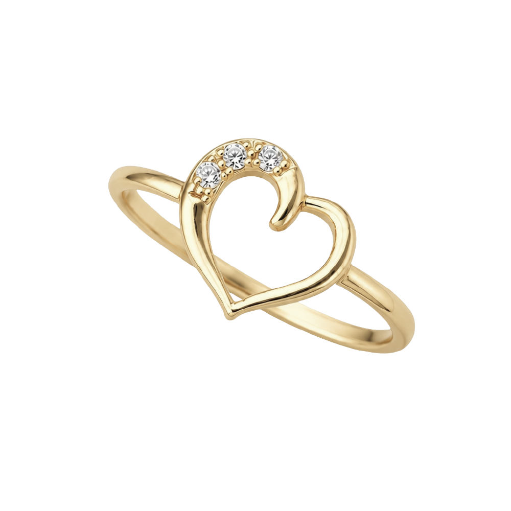 Eleganter Christina Love Story Ring aus vergoldetem Silber mit funkelnden Zirkonia