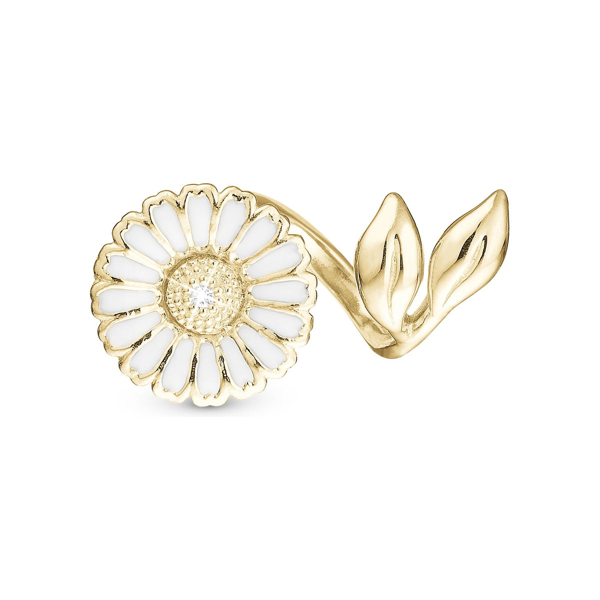 Christina Marguerit with Leafs Charm aus vergoldetem Silber mit Topas für Lederarmband