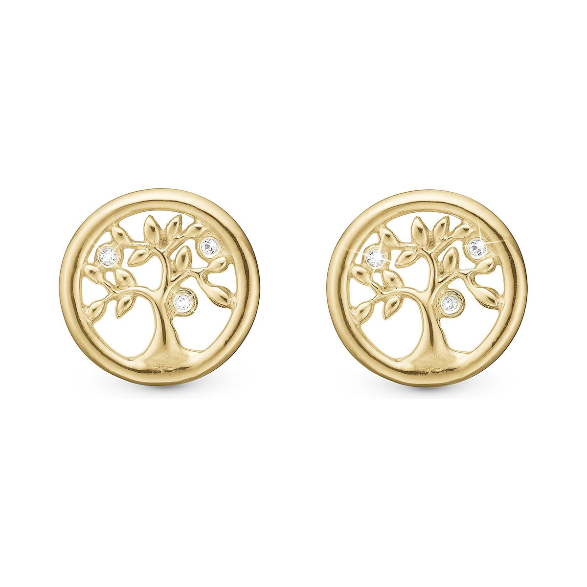 Christina Tree of Life Ohrringe aus vergoldetem Silber mit Topas