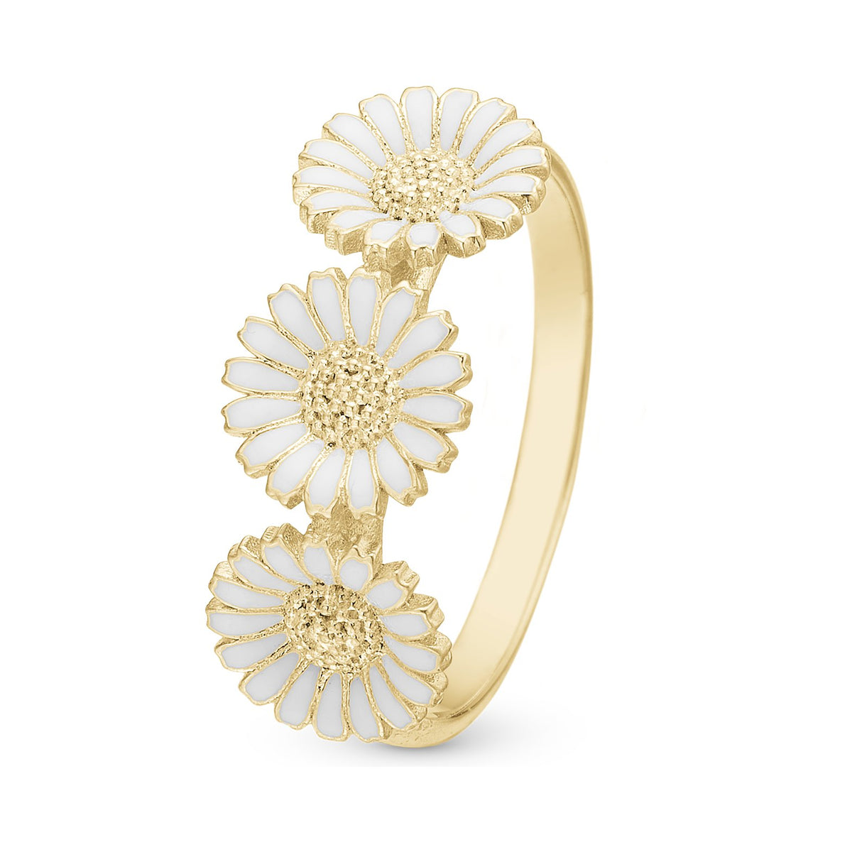 Christina Triple Marguerit Ring aus vergoldetem Silber 8 mm