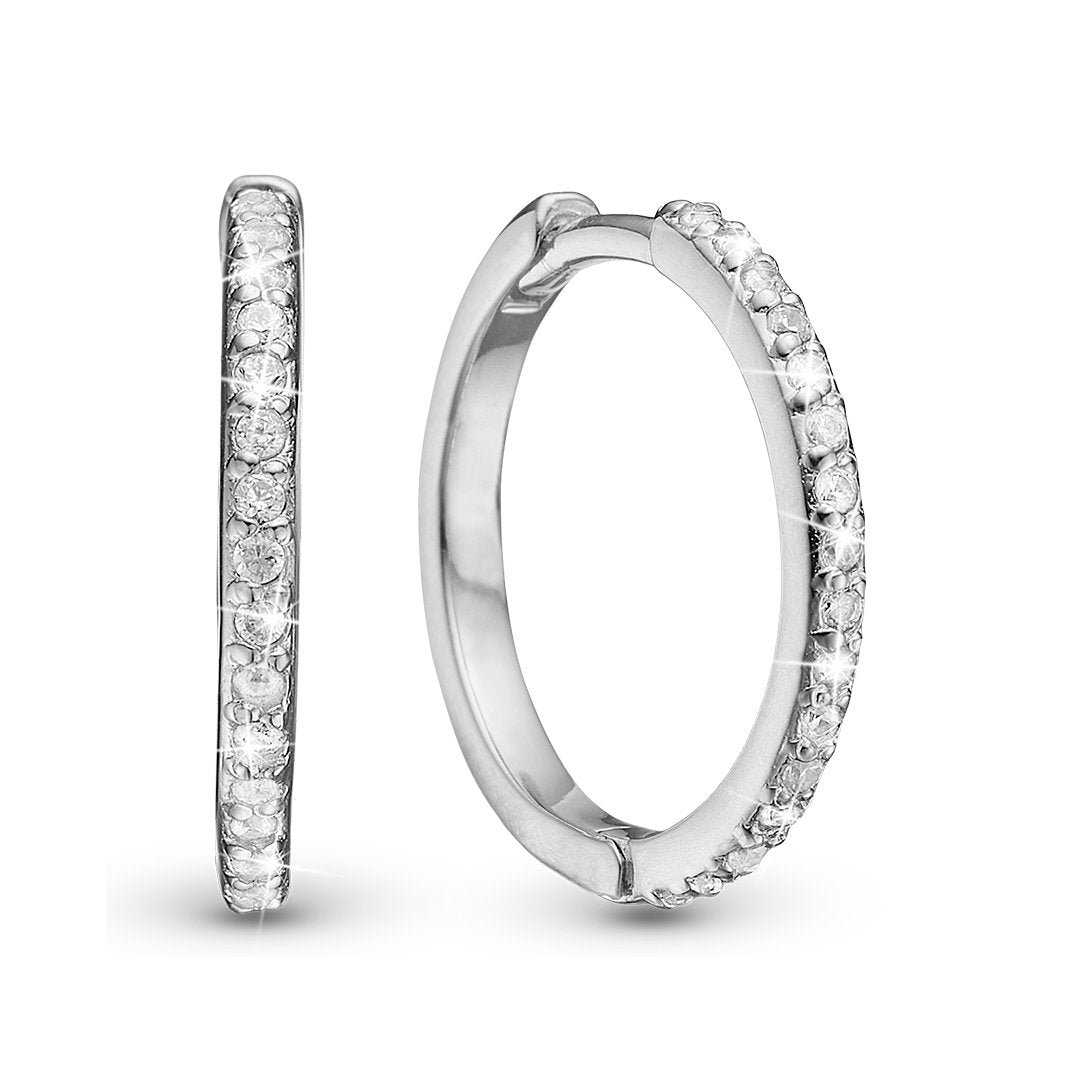Christina Twinkle Hoops Ohrringe aus Silber mit Zirkonia 13 mm