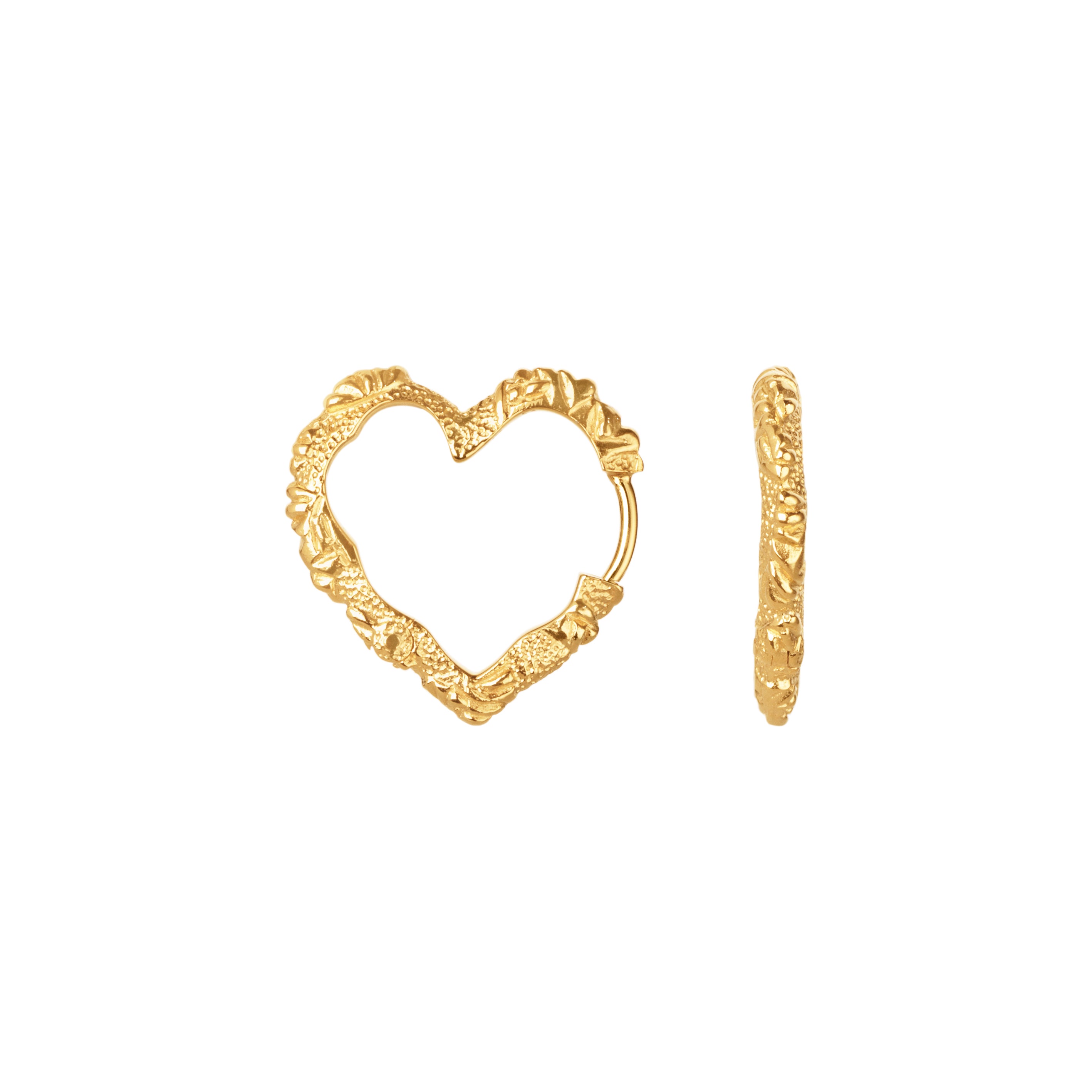 Camille Brinch Medium Heart Crush Hoops vergoldet