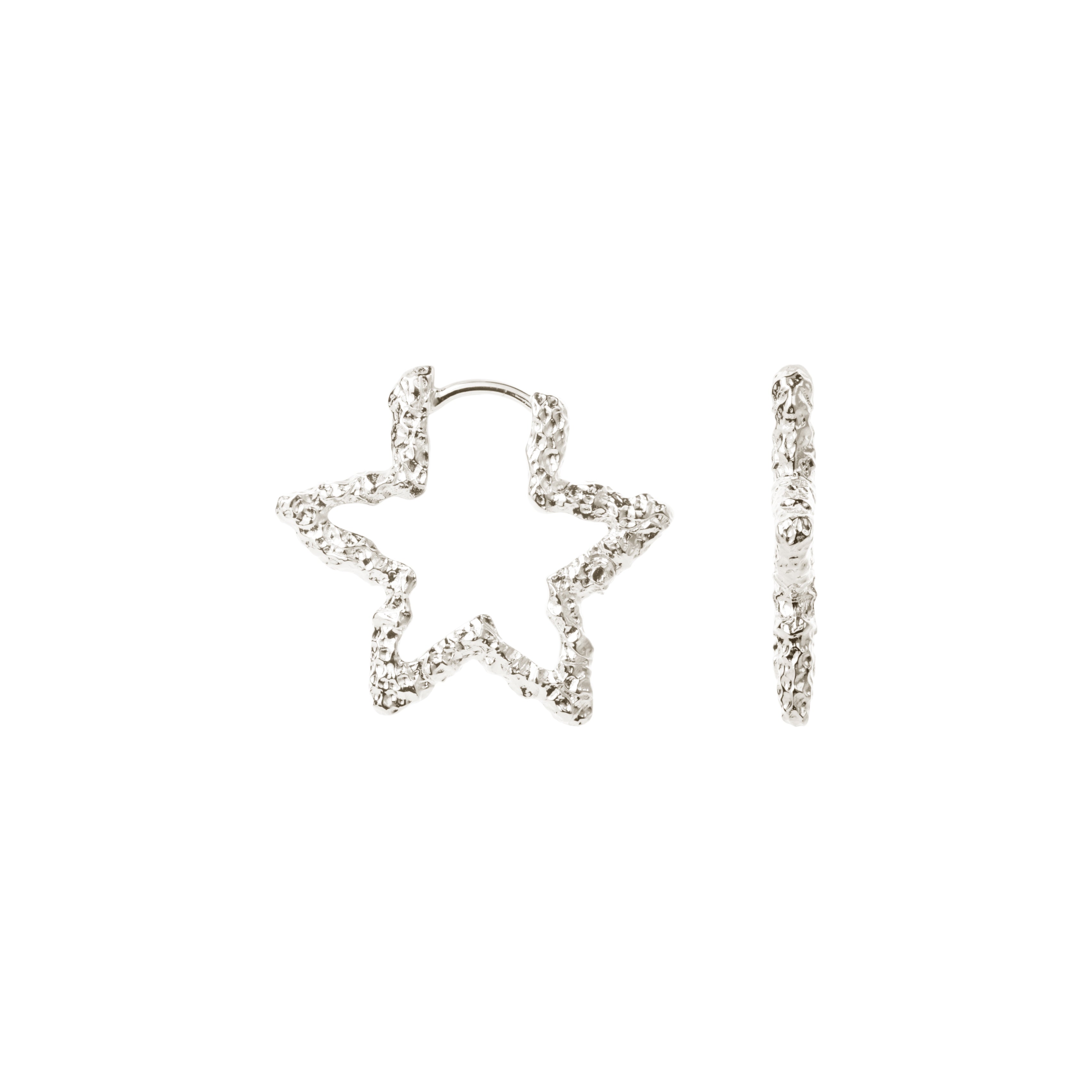Camille Brinch Star Sparkly Hoops aus Silber