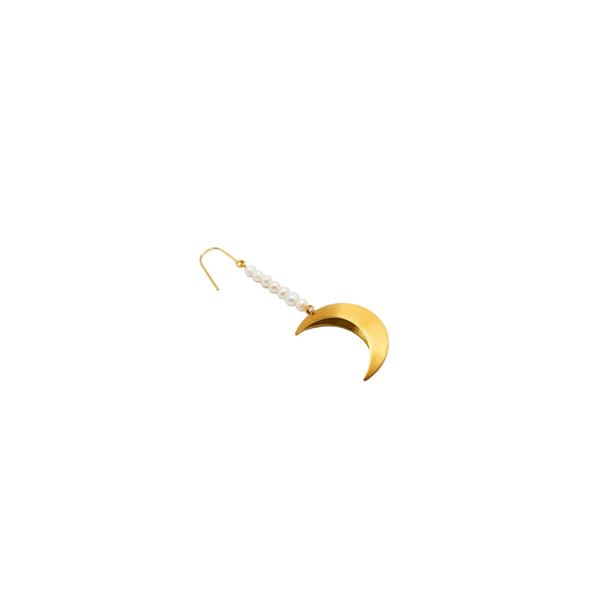 Jane Kønig Half Moon Pearl ørering i forgyldt stål detaljebillede