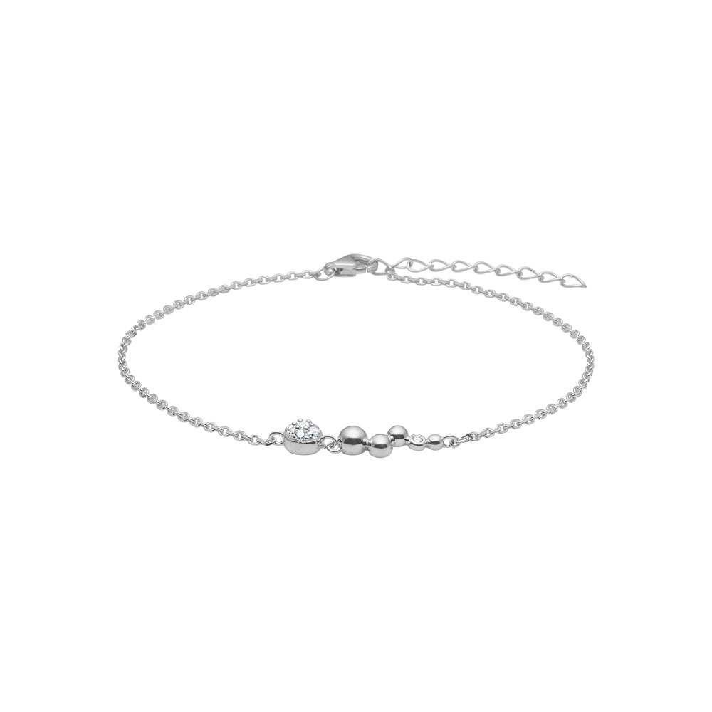 Stilvolles Joanli Nor TaliaNor Armband aus 925er Sterlingsilber mit organisch geformten Kugeln und funkelnden Zirkonia – elegant, raffiniert und zeitlos für Alltag und besondere Anlässe.