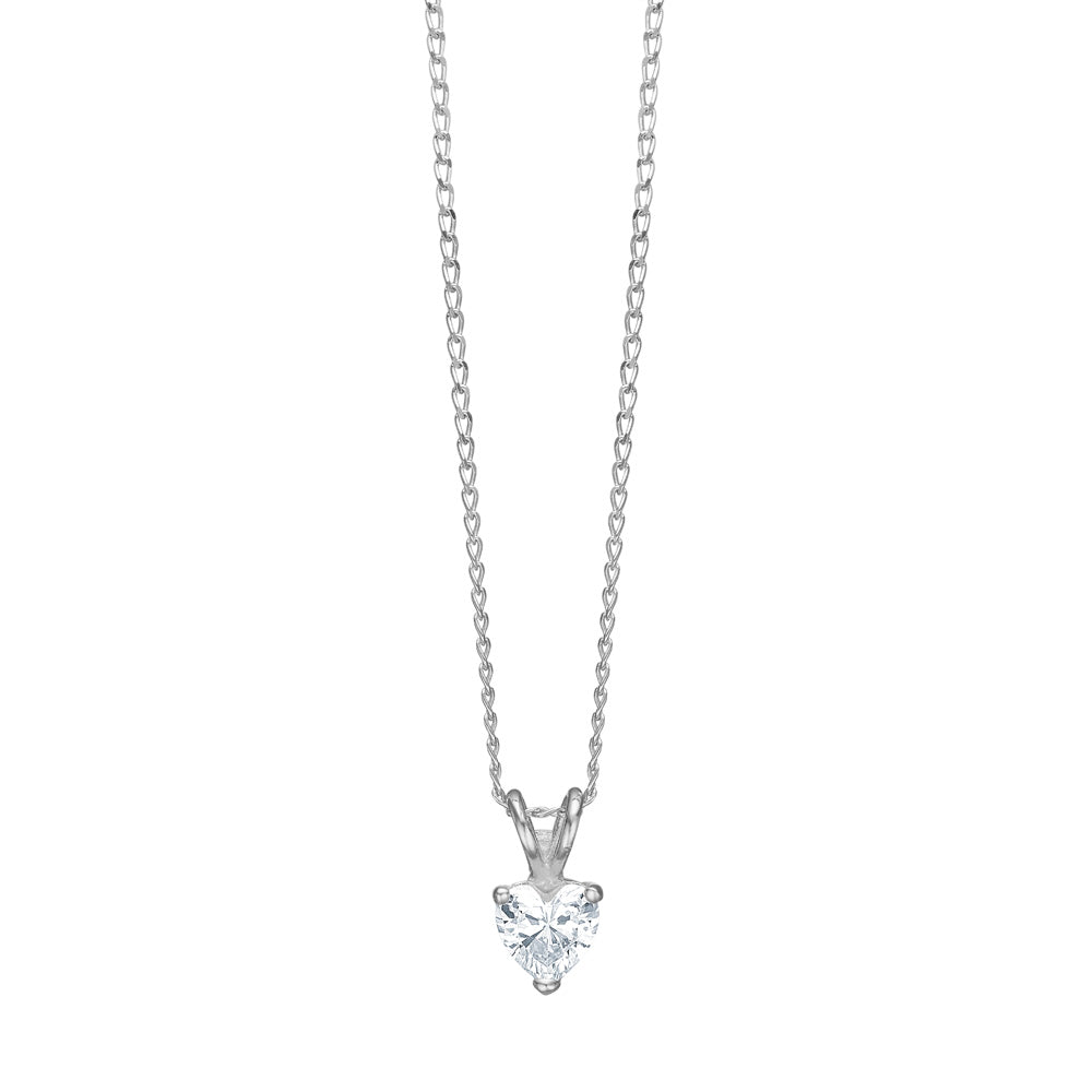 Elegante Halskette aus rhodiniertem 925er-Sterlingsilber mit stilvollem, herzförmigem Anhänger aus der Joanli Nor TanjaNor-Serie – ein klassisches und zeitloses Schmuckstück vom Schmuckzentrum