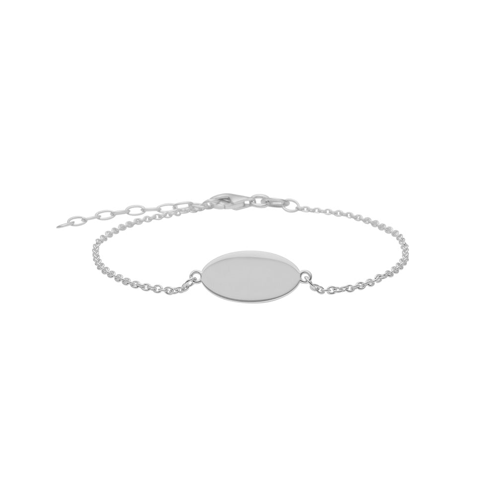Stilvolles Joanli Nor TennaNor Armband aus 925er Sterlingsilber mit ovaler, polierter Gravurplatte