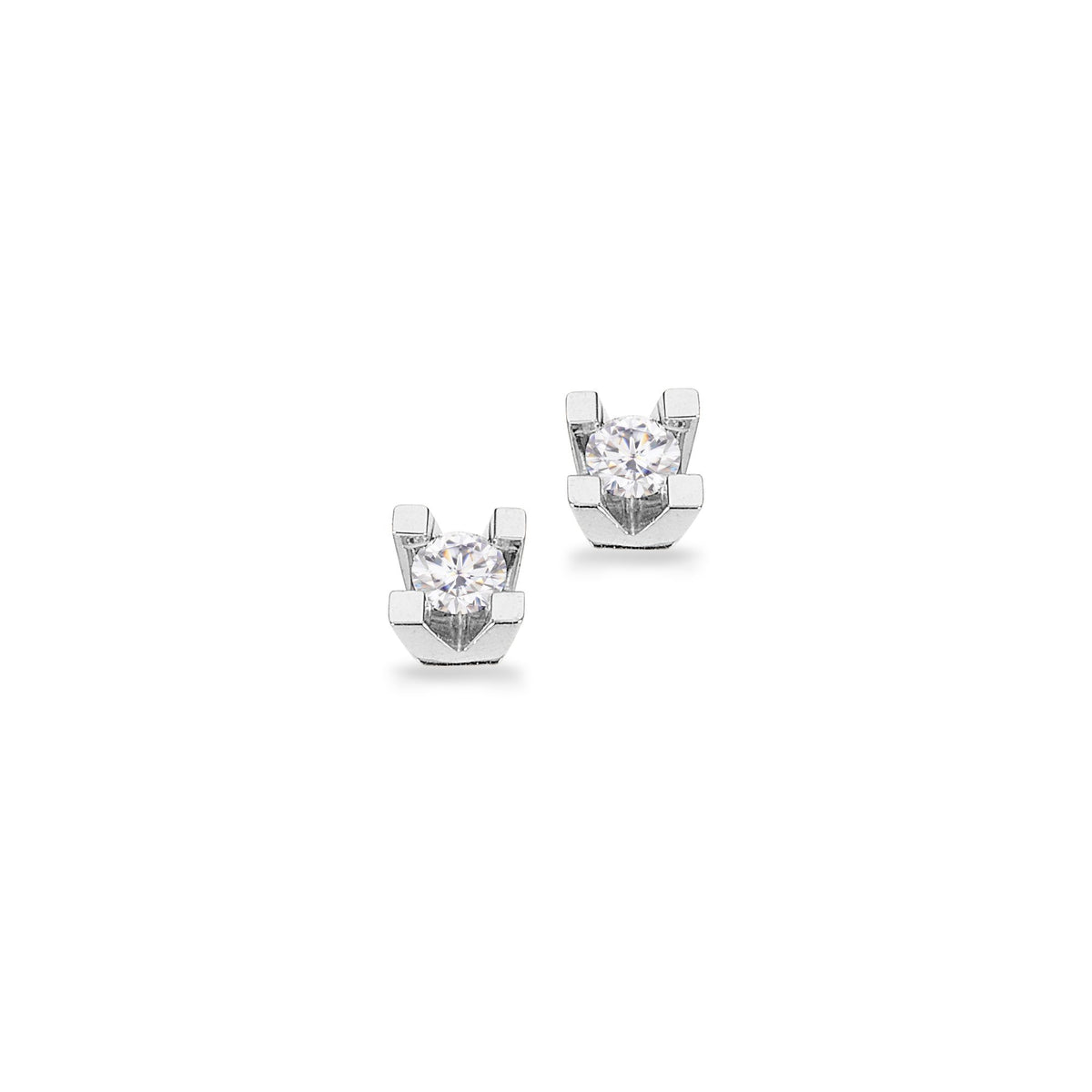 Scrouples Kleopatra Ohrstecker aus 14 Karat Weißgold mit 0,10–0,50 ct Diamanten