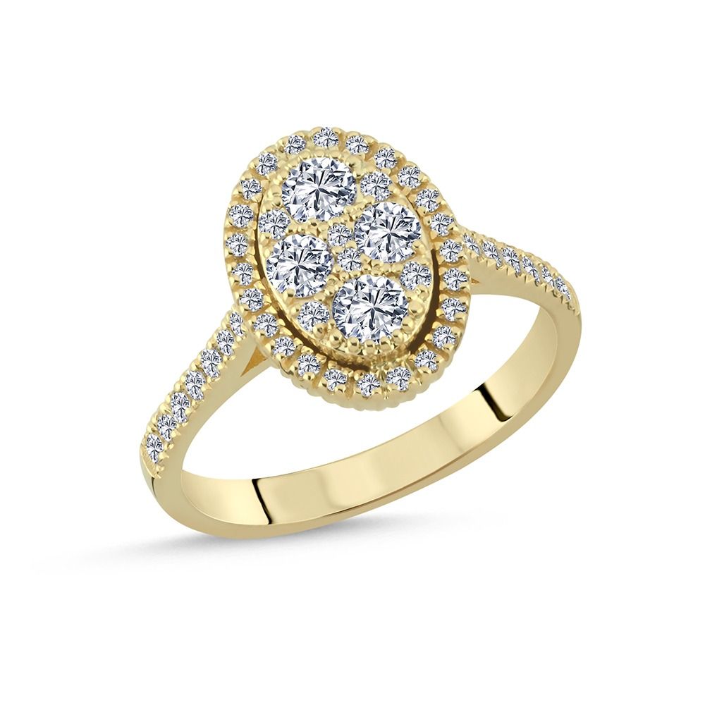 NURAN Posh-Ring aus 14-karätigem Gold mit insgesamt 0,81 ct eleganten Diamanten in Wesselton-SI-Qualität – ein stilvolles und zeitloses Schmuckstück vom Schmuckzentrum
