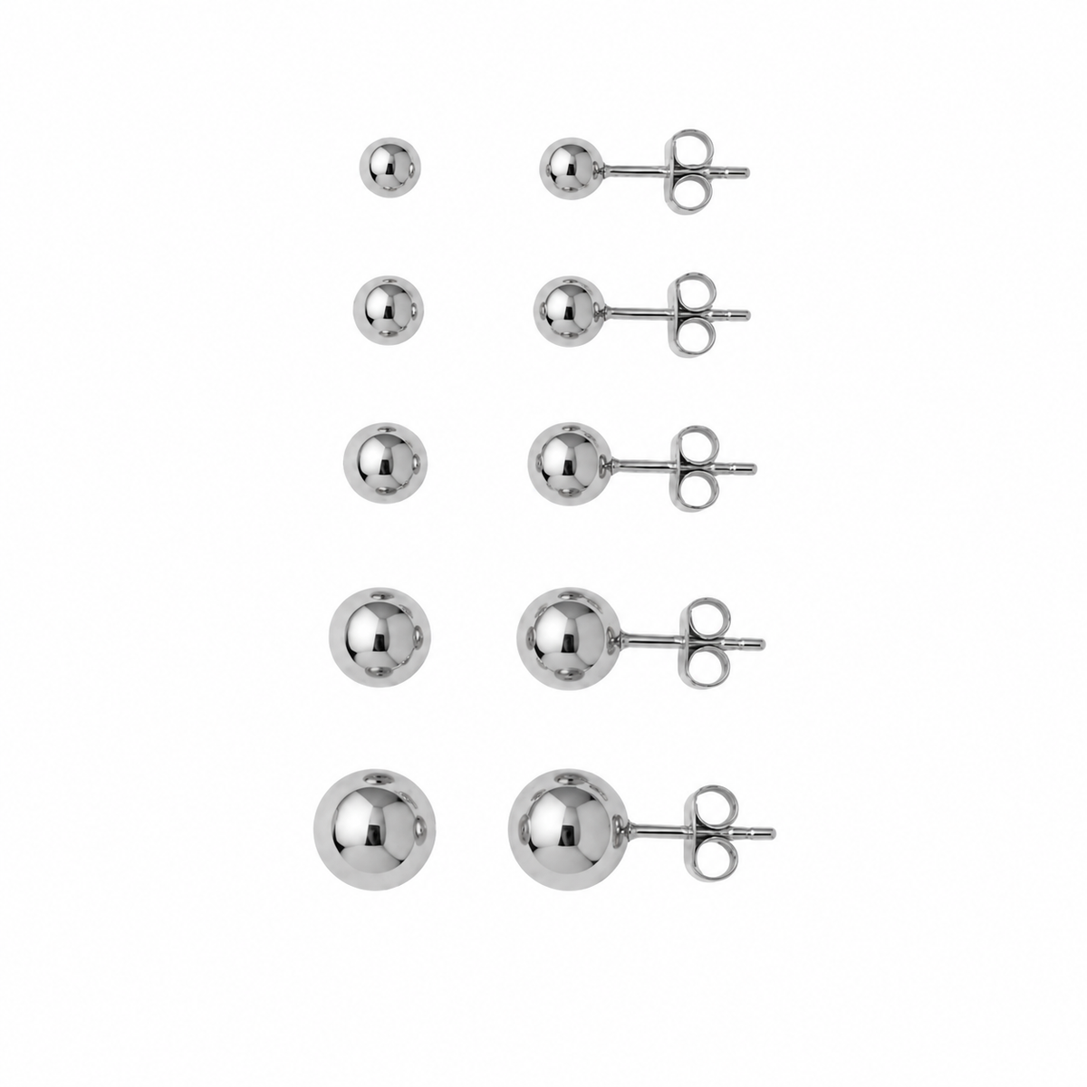 Silberne Kugel-Ohrringe aus Silber - Ø3 mm