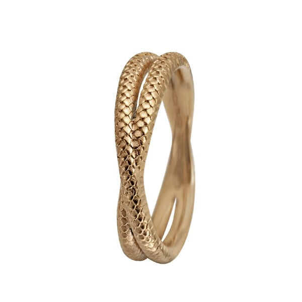 Christina Collect ring i forgyldt sølv "Twin Snake"