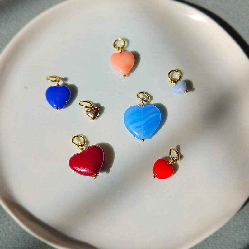 Pico Copenhagen - French Heart Pendant Vedhæng, Coral